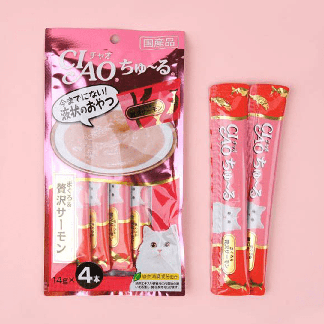 이나바 캣 챠오 츄르 참치&amp;연어 14g*4p