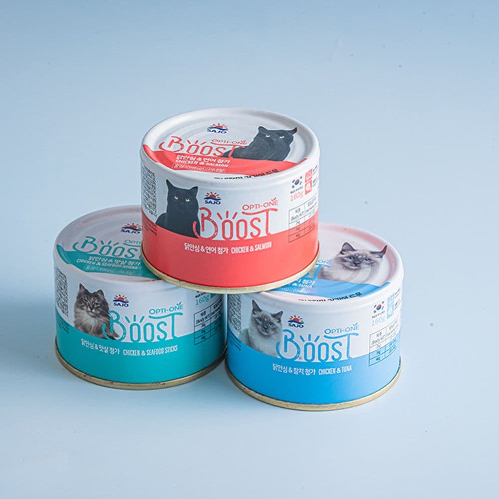 사조 캣 옵티원 부스트 닭안심&amp;참치 캔 160g