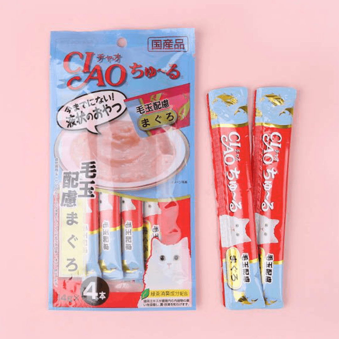 이나바 캣 챠오 츄르 참치&amp;헤어볼 14g*4p