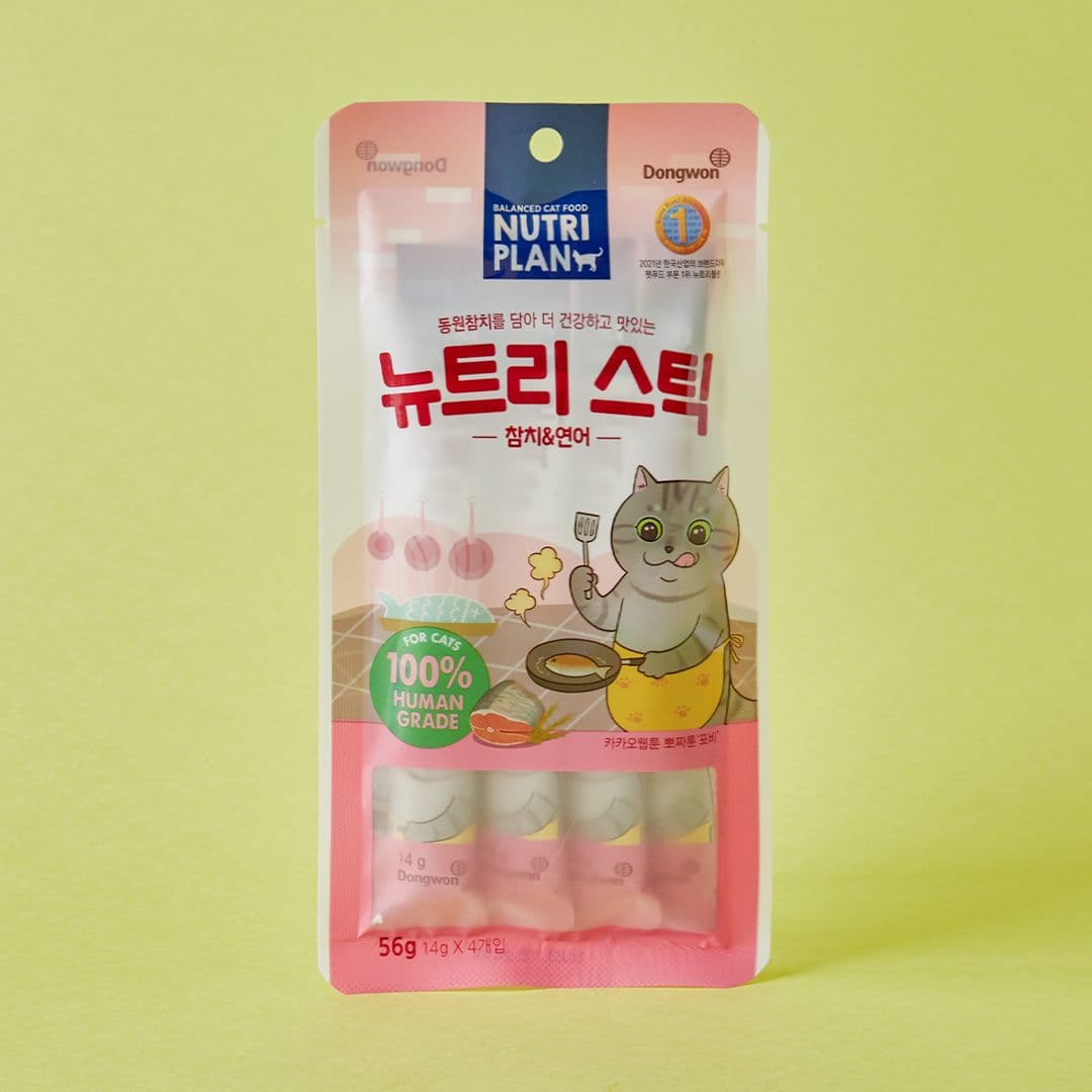 뉴트리플랜 캣 뉴트리스틱 참치&amp;연어 14g*4p