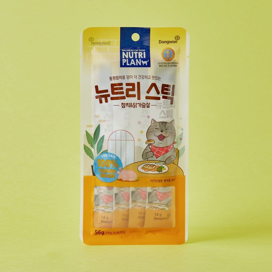 뉴트리플랜 캣 뉴트리스틱 참치&amp;닭가슴살 14g*4p