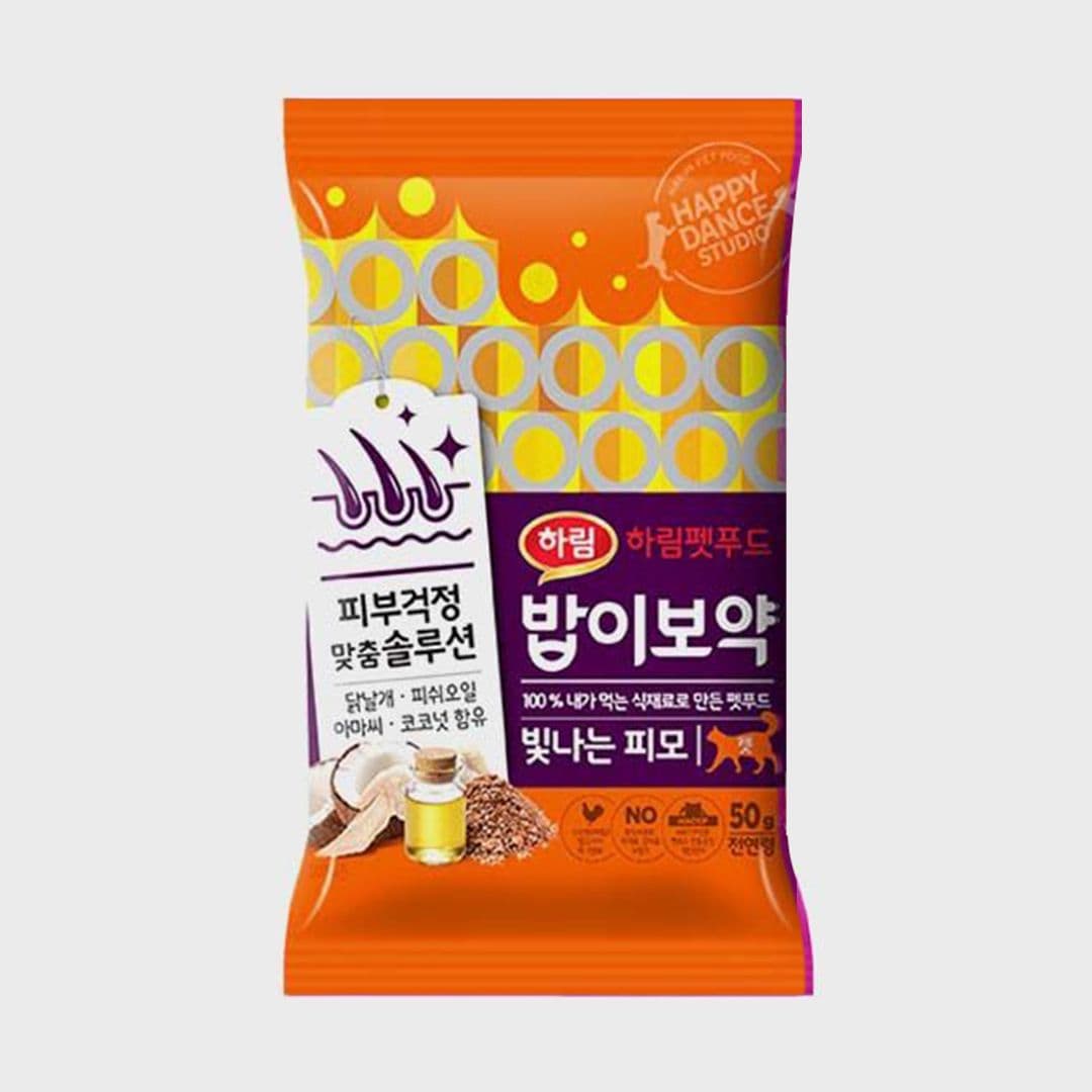 [사료샘플] 밥이보약 캣 빛나는 피모 50g