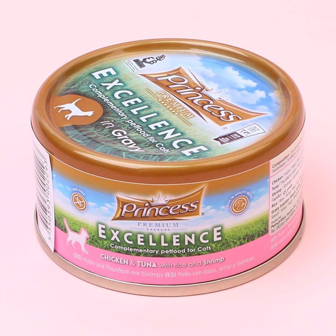 프린세스 캣 프리미엄 엑설런스 치킨&amp;튜나&amp;쉬림프 캔 70g