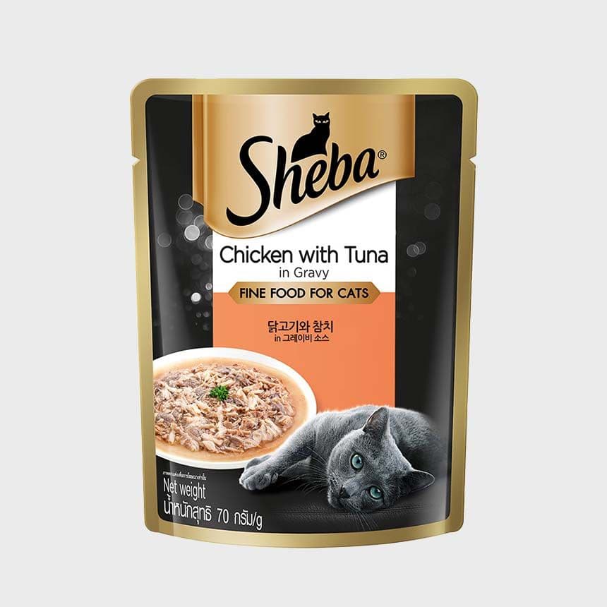 쉬바 캣 파우치 닭고기&amp;참치 in 그레이비소스 70g