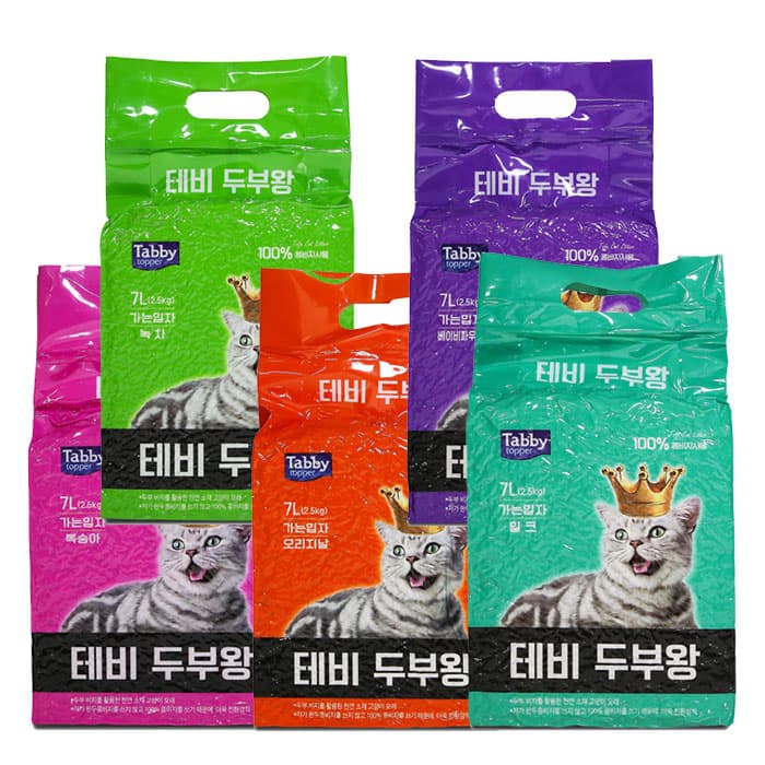 테비 두부왕 가는입자 7L 5개입 고양이모래