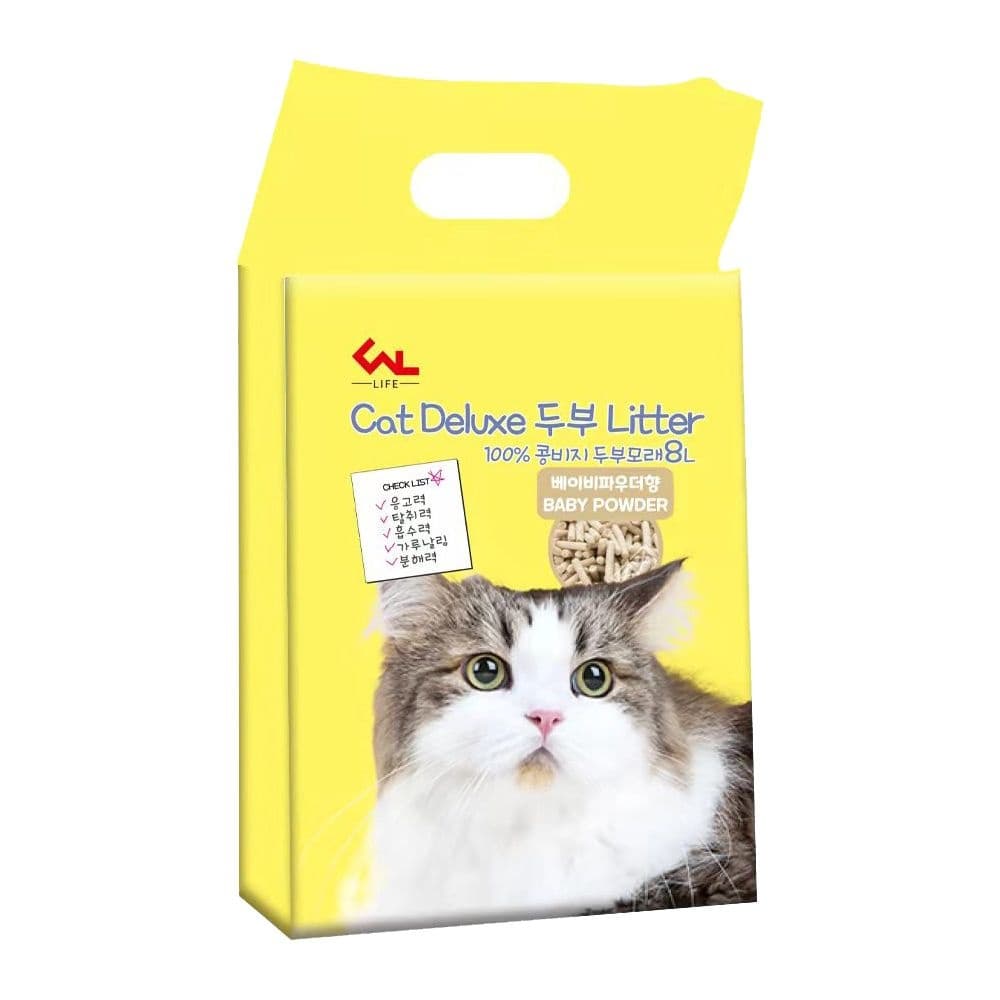 씨엔앨라이프 먼지없는 고양이 두부모래  베이비파우더향 8Lx1개 3kg