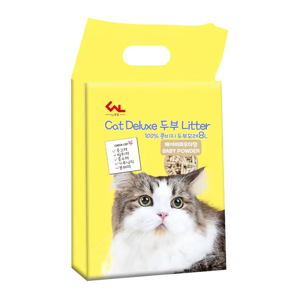 씨엔앨라이프 먼지없는 고양이 두부모래  베이비파우더향 8Lx1개 3kg