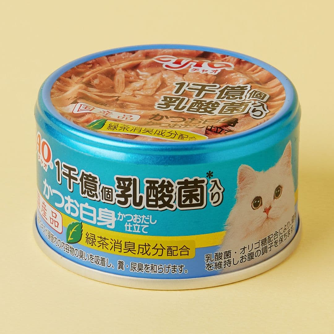 이나바 캣 차오1천억개 유산균 가다랑어흰살&amp;가다랑어육수 캔 85g