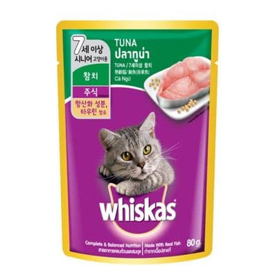 한국마즈 위스카스파우치 시니어참치 80G