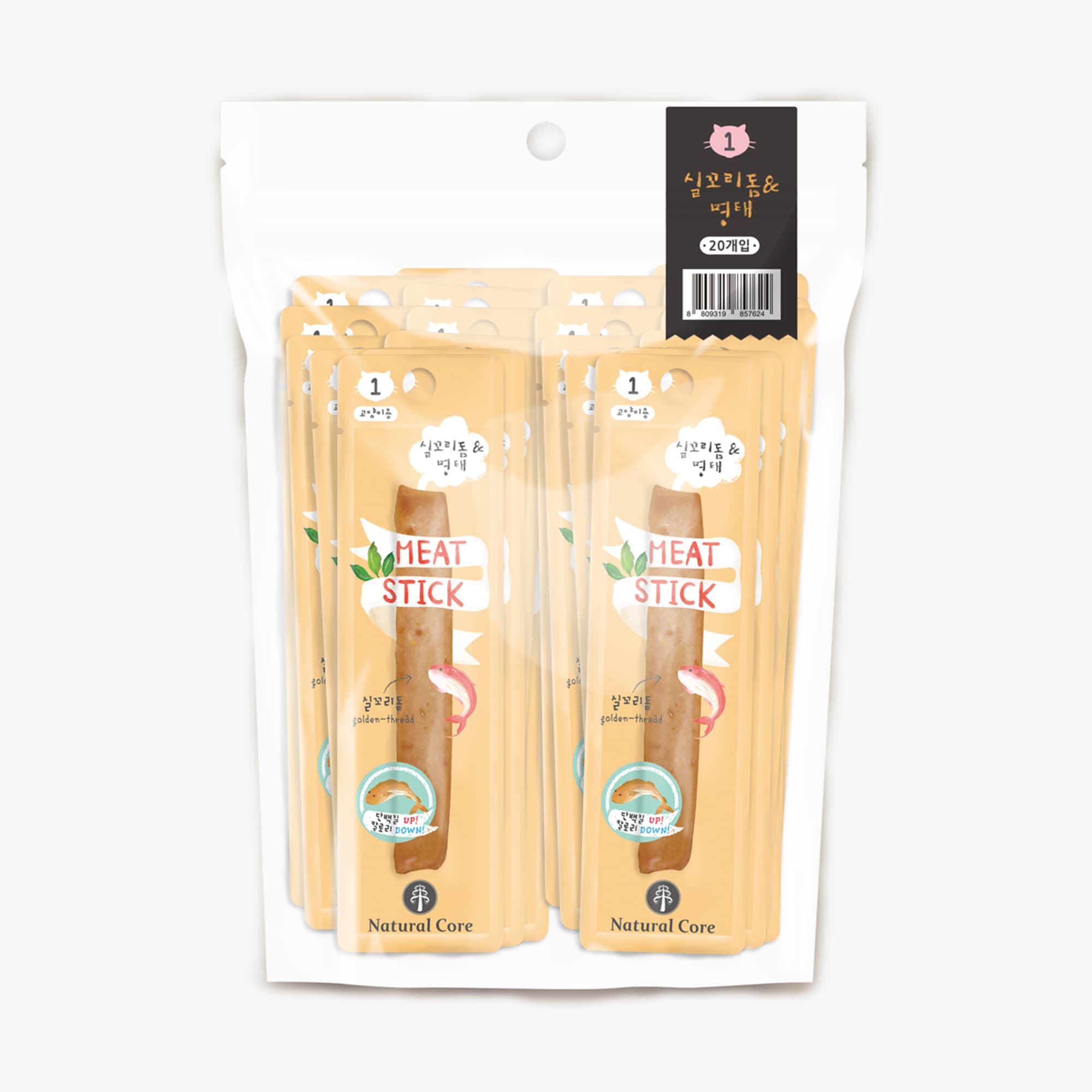 네츄럴코어 네츄럴코어 고양이 씨푸드 미트스틱 실꼬리돔&amp;명태 20P