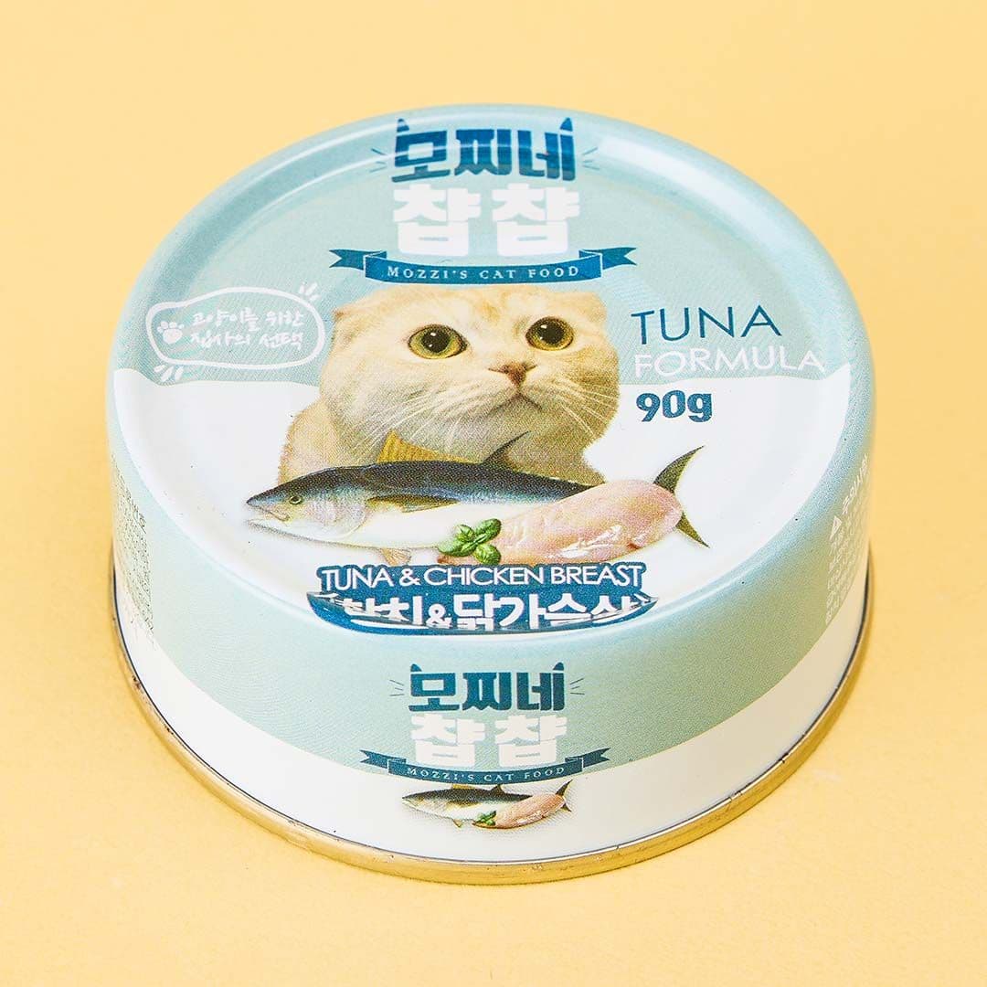모찌네 캣 챱챱 참치&amp;닭가슴살 캔 90g