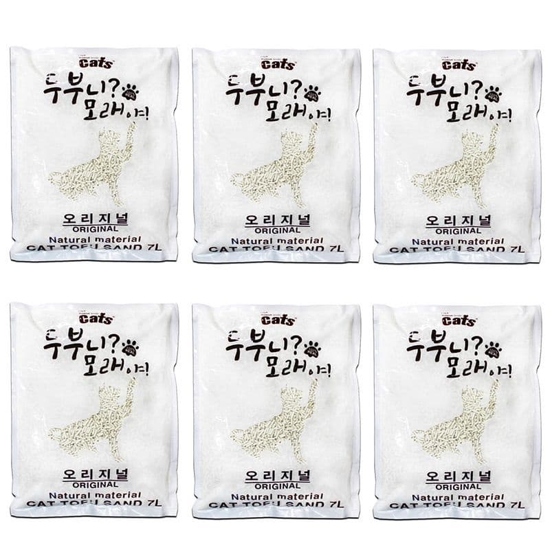 더캣츠 두부니 모래야 오리지널 7L 약2.78kg x6개입 두부모래 고양이모래 탈취효과