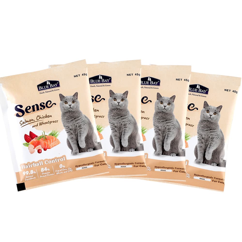 블루베이 센스 고양이 샘플 사료 180g 연어&amp;밀싹/3가지생선&amp;거북알/닭&amp;프로바이오틱스