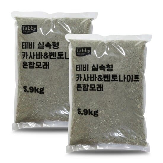 테비 실속형 카사바&amp;벤토나이트 혼합 5.9kg 2개입 고양이모래
