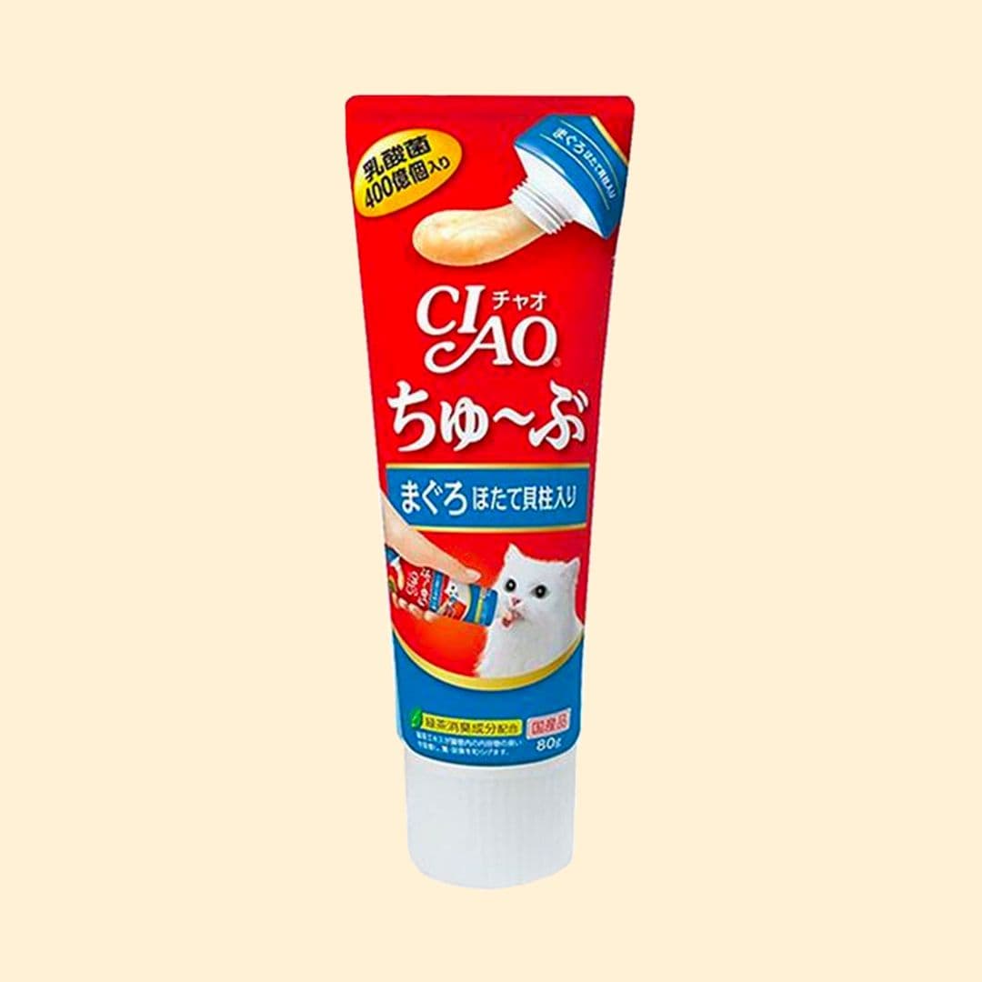 이나바 캣 챠오 츄브 참치&amp;가리비 80g