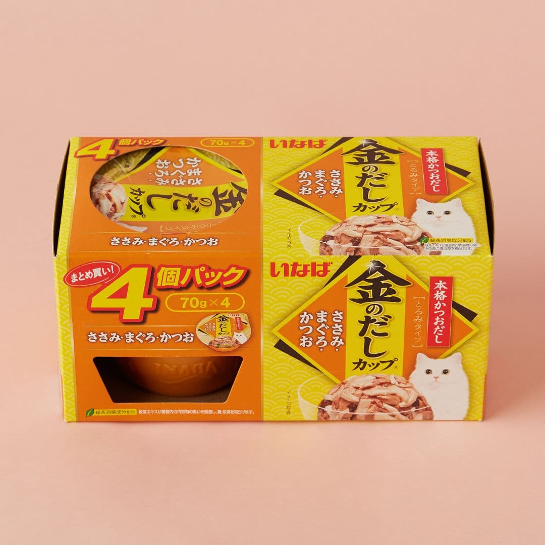 이나바 캣 금빛육수 컵 닭가슴살&amp;참치&amp;가다랑어 70g*4개입