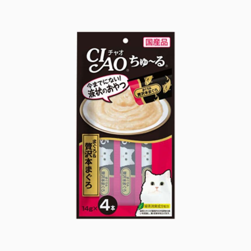 이나바 캣 챠오 츄르 참치&amp;제이타크 혼마구로 14g*4p