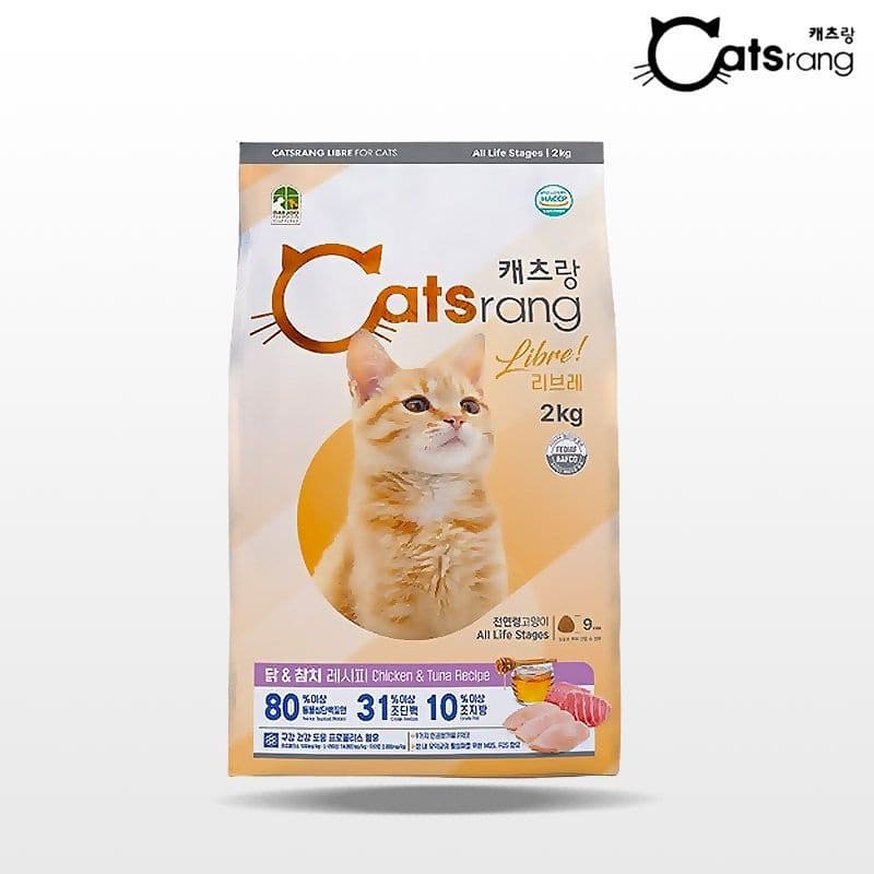 캐츠랑 리브레 프리미엄 고양이 대용량 사료 2kg 길냥이 영양밸런스 필수면역 요로 헤어볼