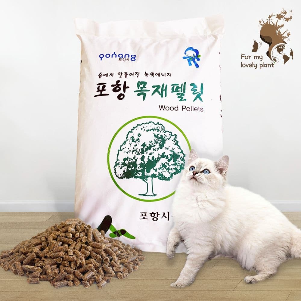 (현대Hmall) 거목산업사 고양이 화장실 배딩 캠핑 난로 포항 목재펠릿 20kg
