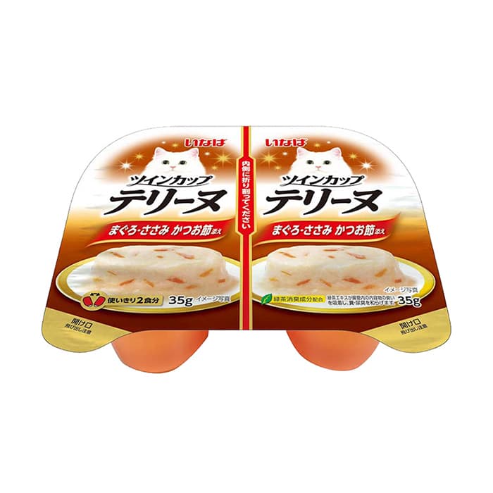 이나바 챠오 트윈컵 테린 35g 2개입 참치&amp;닭가슴살&amp;가다랑어포 고양이간식