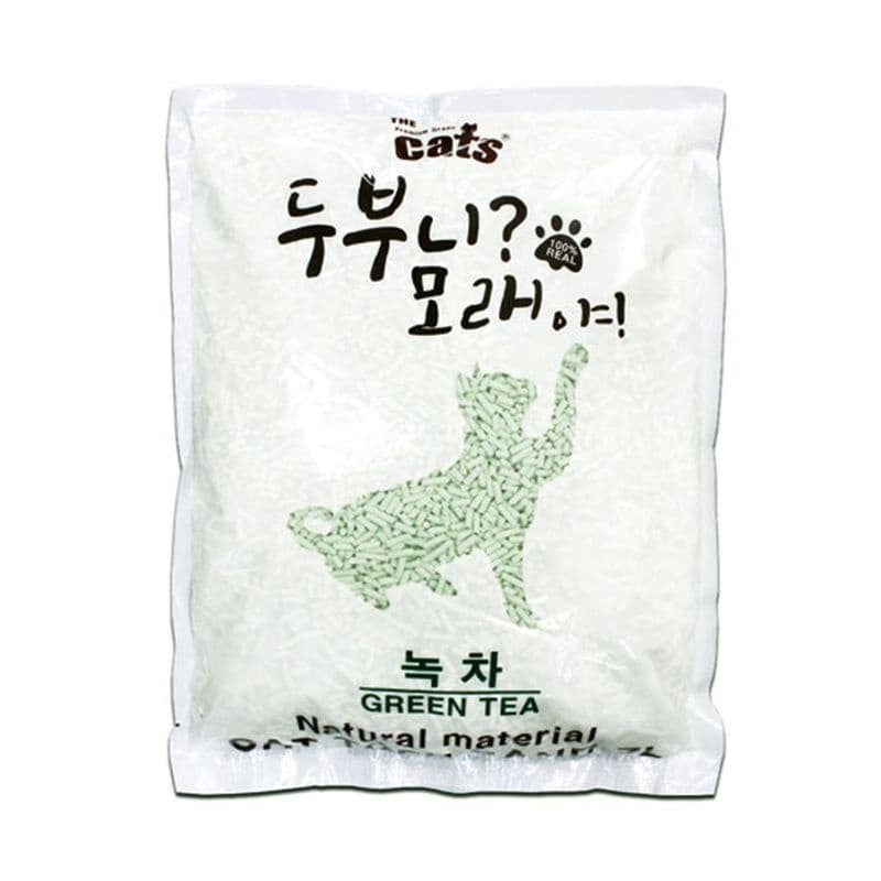 더캣츠 두부니 모래야 녹차 7L 약2.78kg 두부모래 고양이모래 발바닥보호 탈취효과