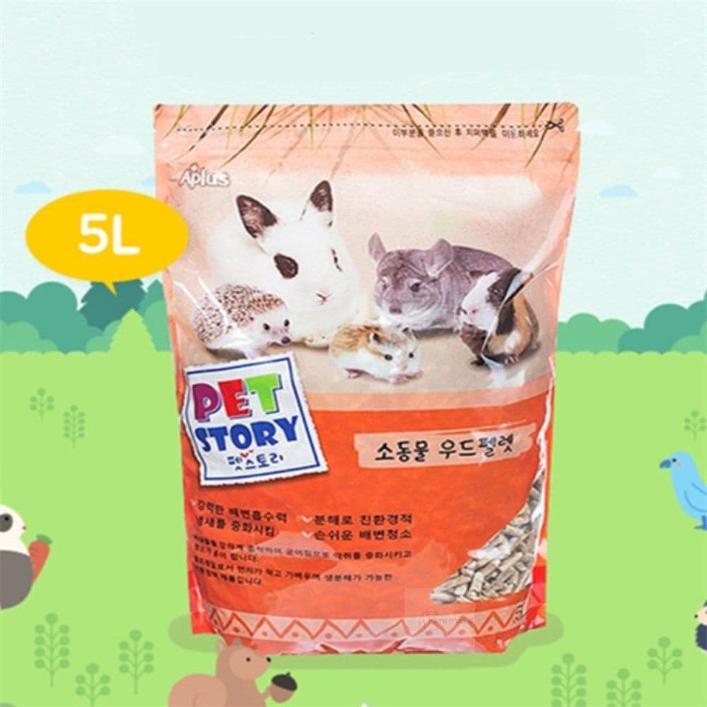 소동물 바닥재 톱밥 우드펠렛 5L 토끼바닥재 기니피그 토끼