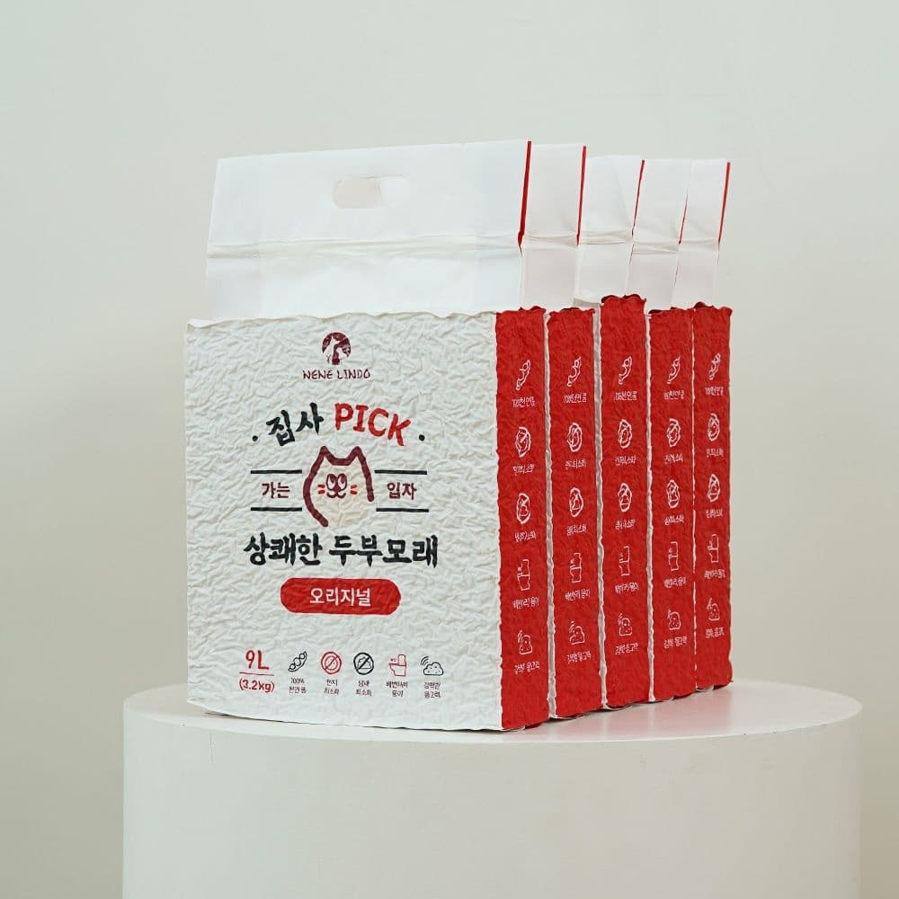 네네린도 집사픽 상쾌한 무색소 대용량 고양이 두부모래 가는입자 16kg 진공포장