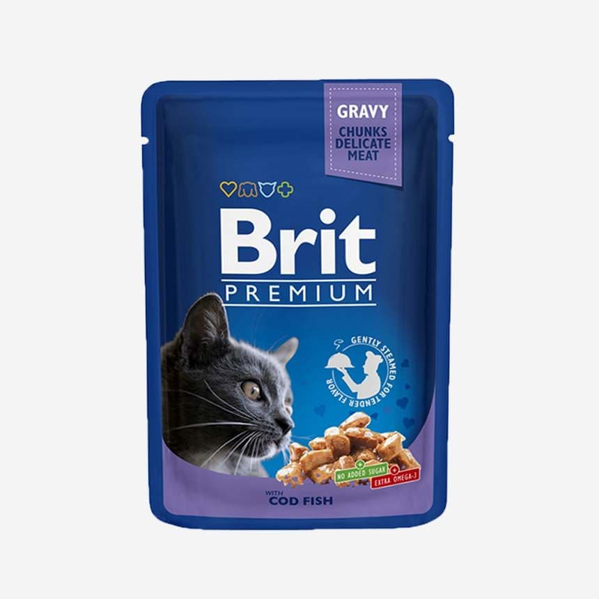 브릿 캣 프리미엄 파우치 대구피쉬 100g