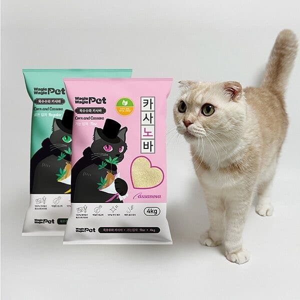 [도그러브] 와글와글펫 카사노바 모래 4kgx4포 굵은모래, 응고력 좋은 브라질산 옥수수 카사바모래