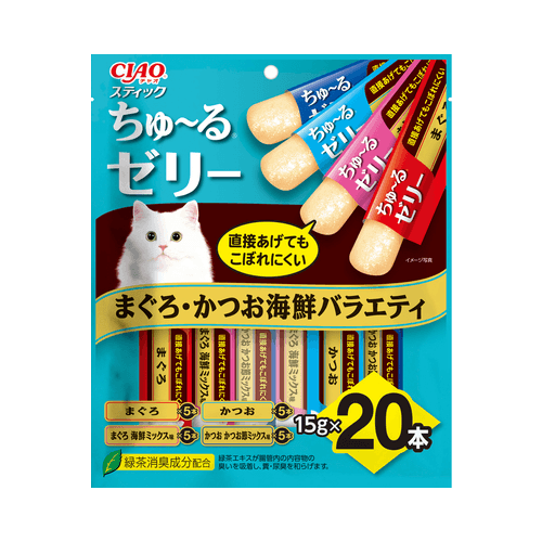 이나바 TSC-224 챠오스틱 참치 가다랑어 해산물 버라이어티 15g x 20P