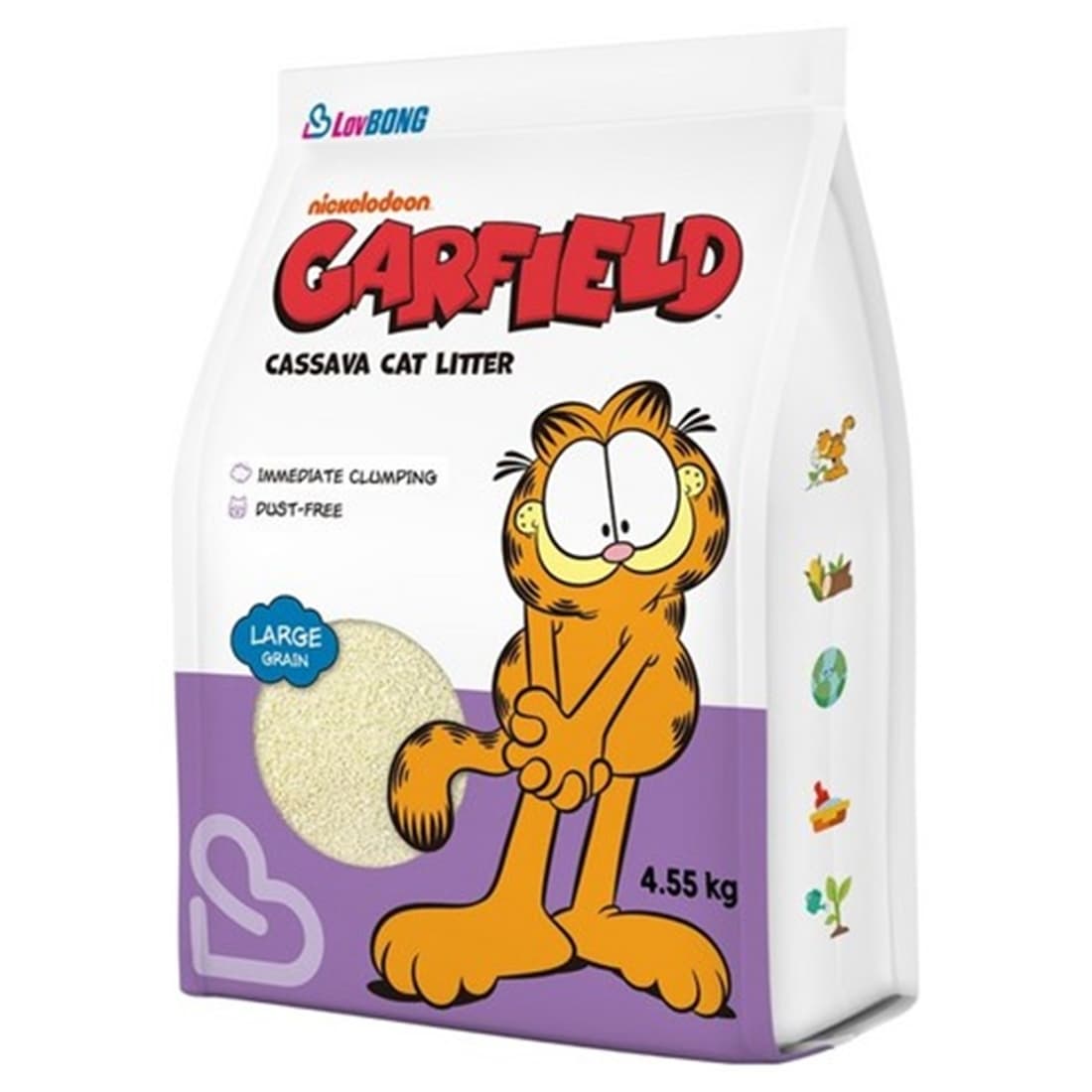 가필드 고양이모래 카사바 천연성분 모래 퍼플(굵은입자) 4.55kg