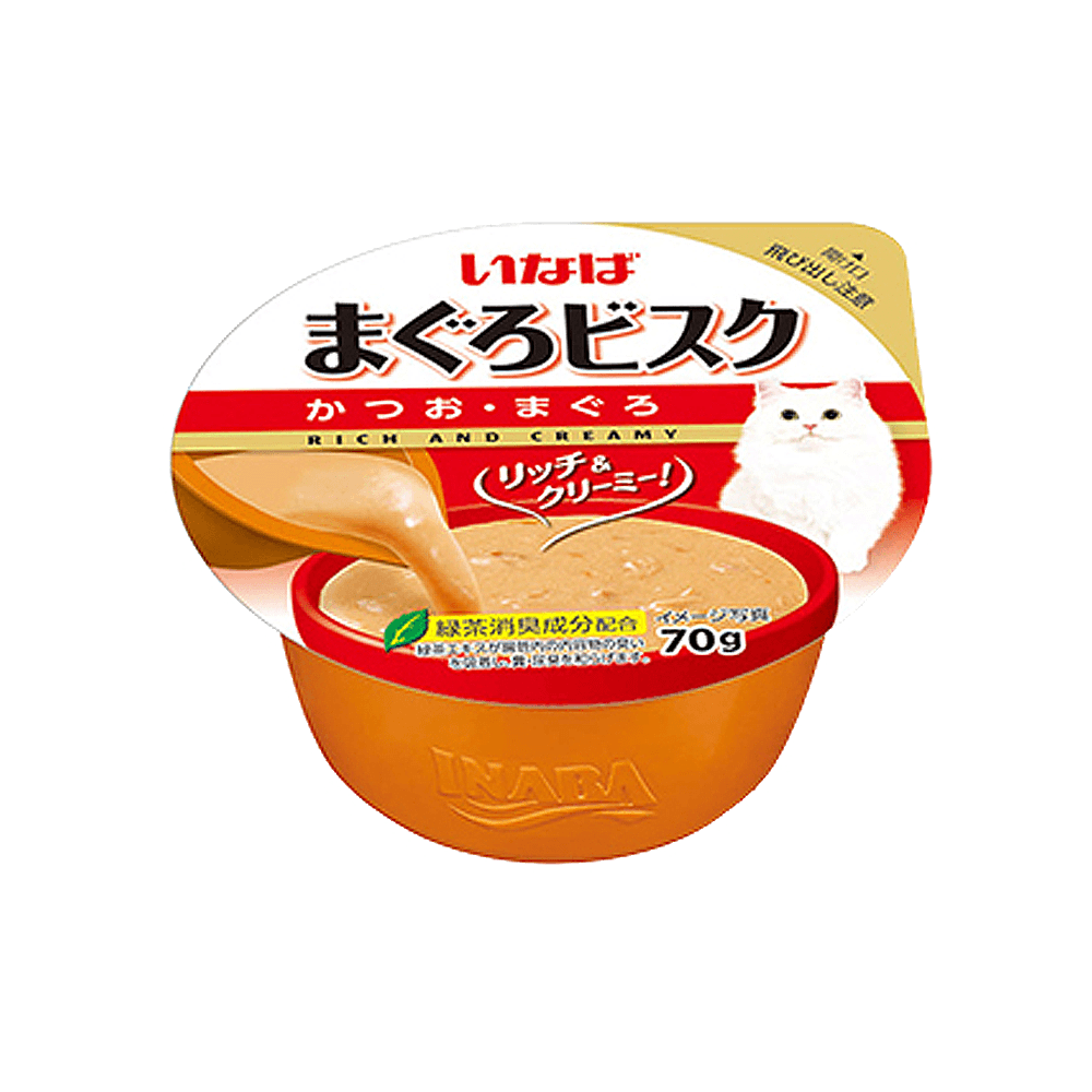 이나바 비스크컵 고양이간식 가다랑어 참치 70g 1개