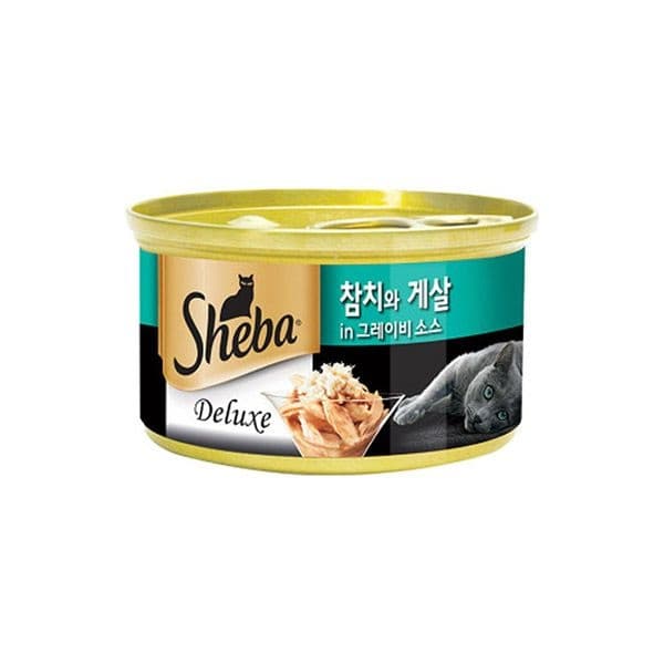 쉬바 고양이 간식 캔 참치+게살 85g