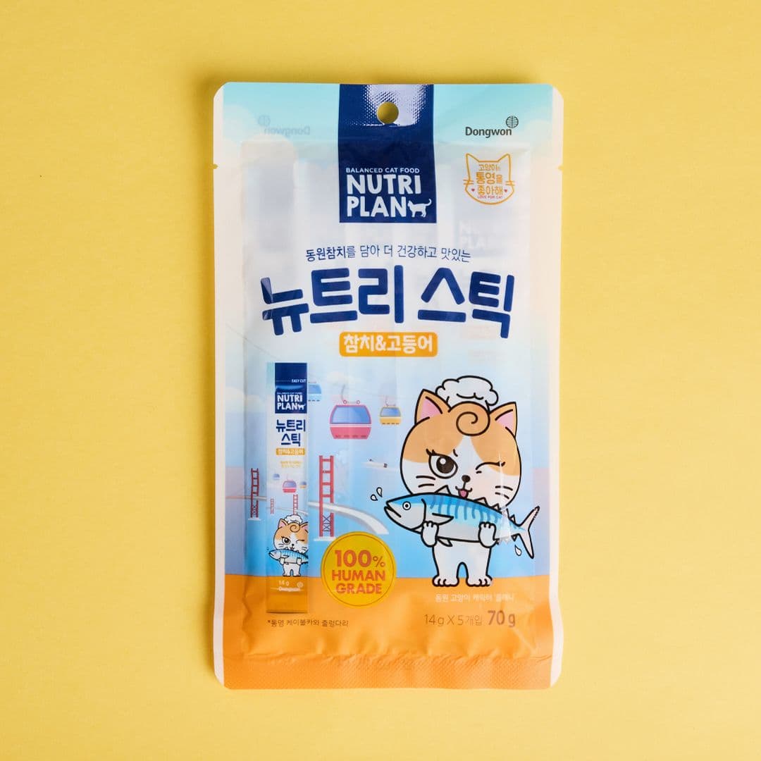 뉴트리플랜 뉴트리스틱 통영 참치&amp;고등어 14g*5p