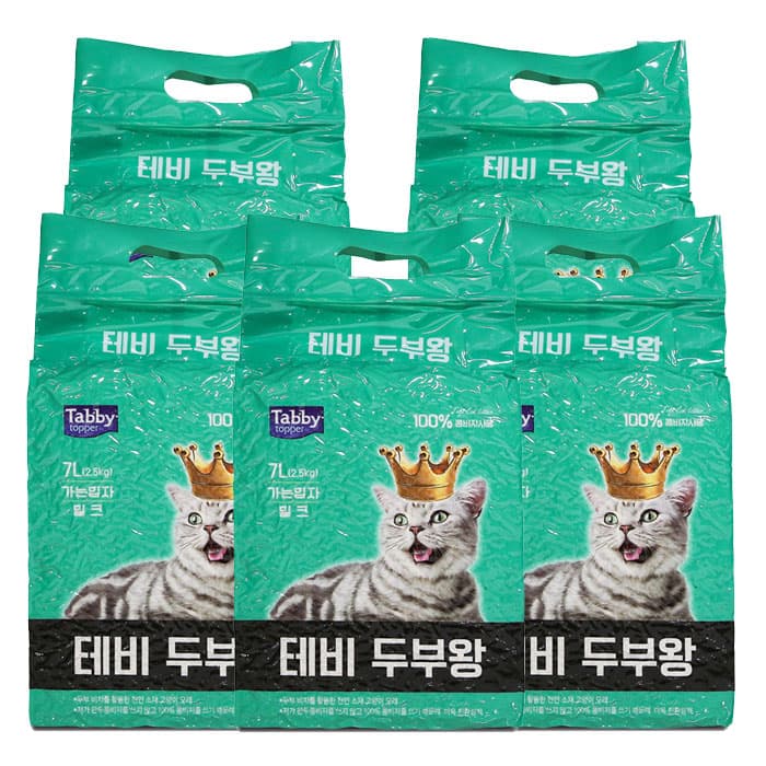 테비토퍼 테비 두부왕 가는입자 밀크 7L x 5개 고양이 두부모래