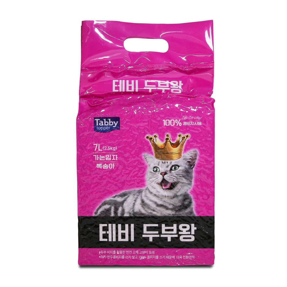 테비토퍼 테비 두부왕 가는입자 복숭아 7L 고양이 두부모래
