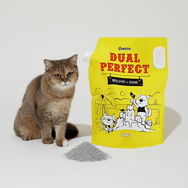 보니코 듀얼퍼펙트 고양이 모래 9kg (벤토나이트/카사바 혼합)