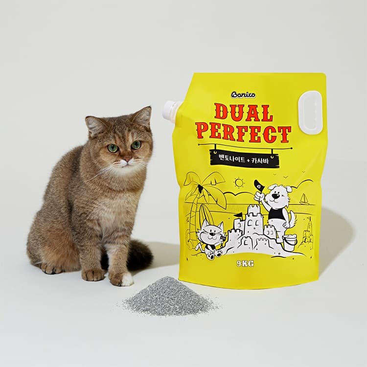 핏펫 보니코 듀얼퍼펙트 고양이 모래 9kg (벤토나이트/카사바 혼합)