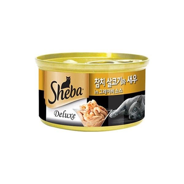 쉬바 고양이 간식 캔 참치+새우 85g