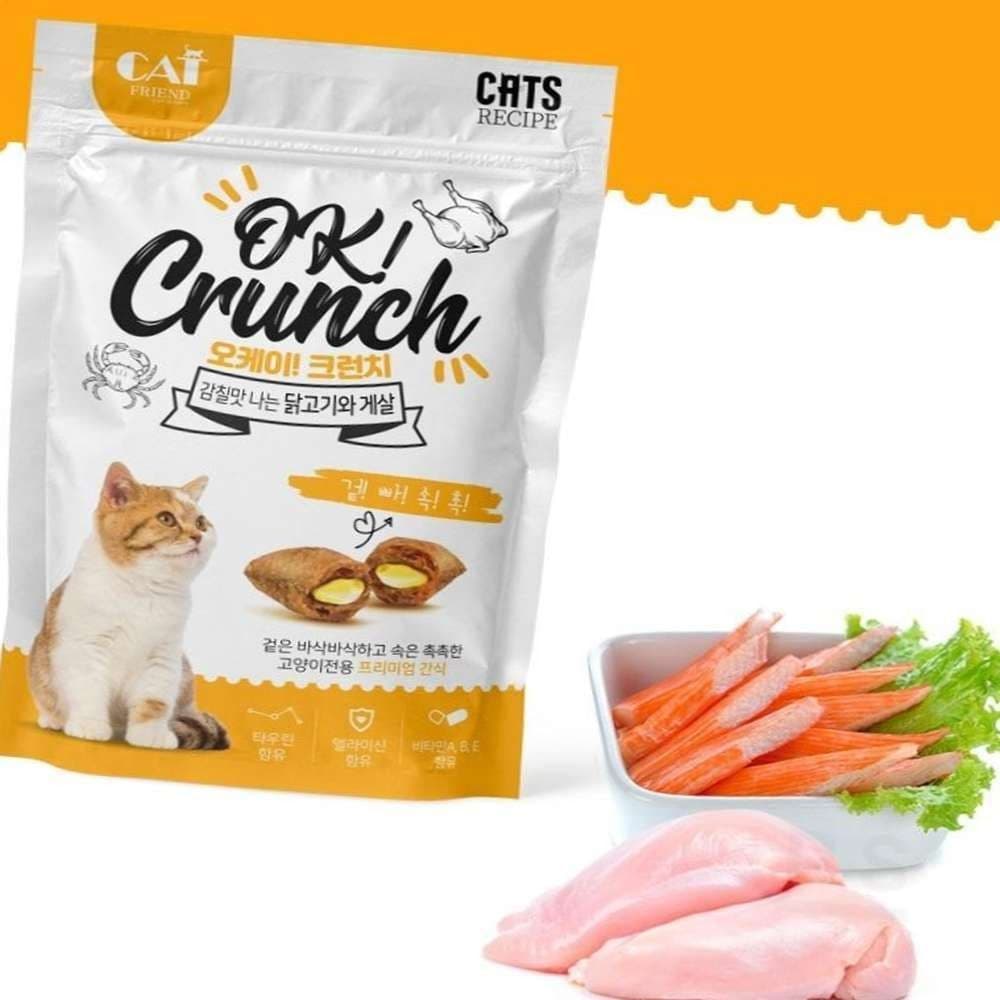 오케이 크런치 치킨게살 고양이비타민 야옹이간식 고양이과자
