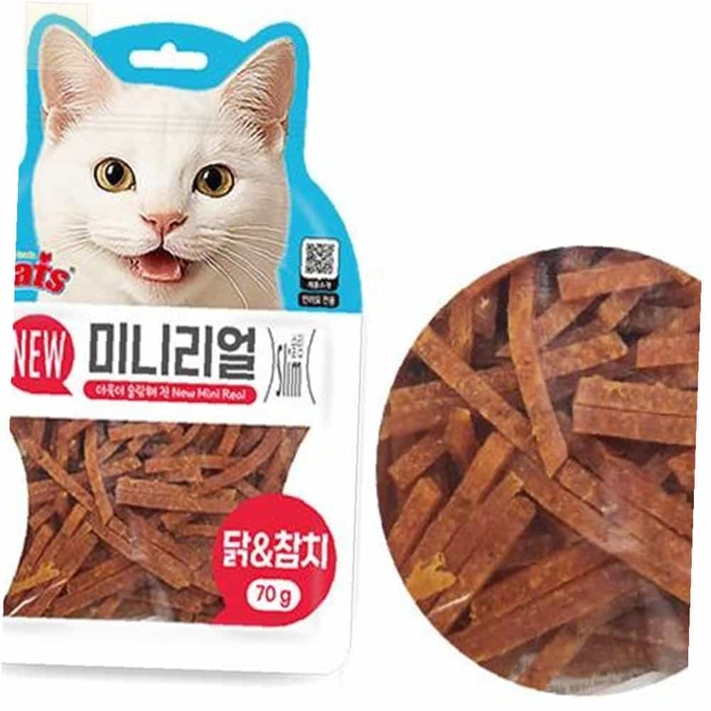미니리얼 70G 닭참치 고양이가좋아하는간식 고양이미니트릿 고양이간식트릿