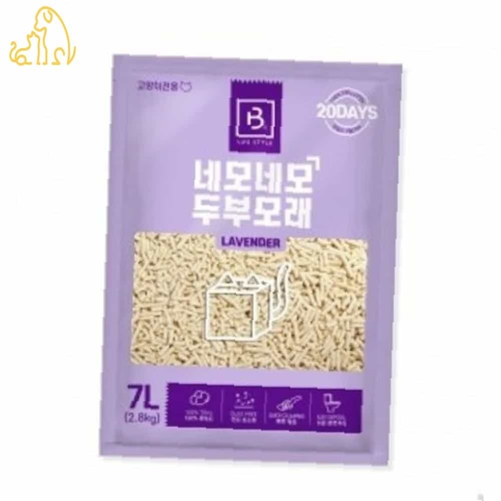 QUICK 브리더랩 네모네모 두부모래 (라벤더) 7L 고양이배변모래 고양이탈취모래 변기에버리는모래