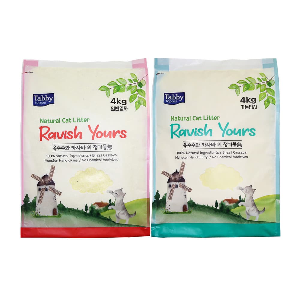 테비 라유 카사바 고양이모래(4kg X 4개)