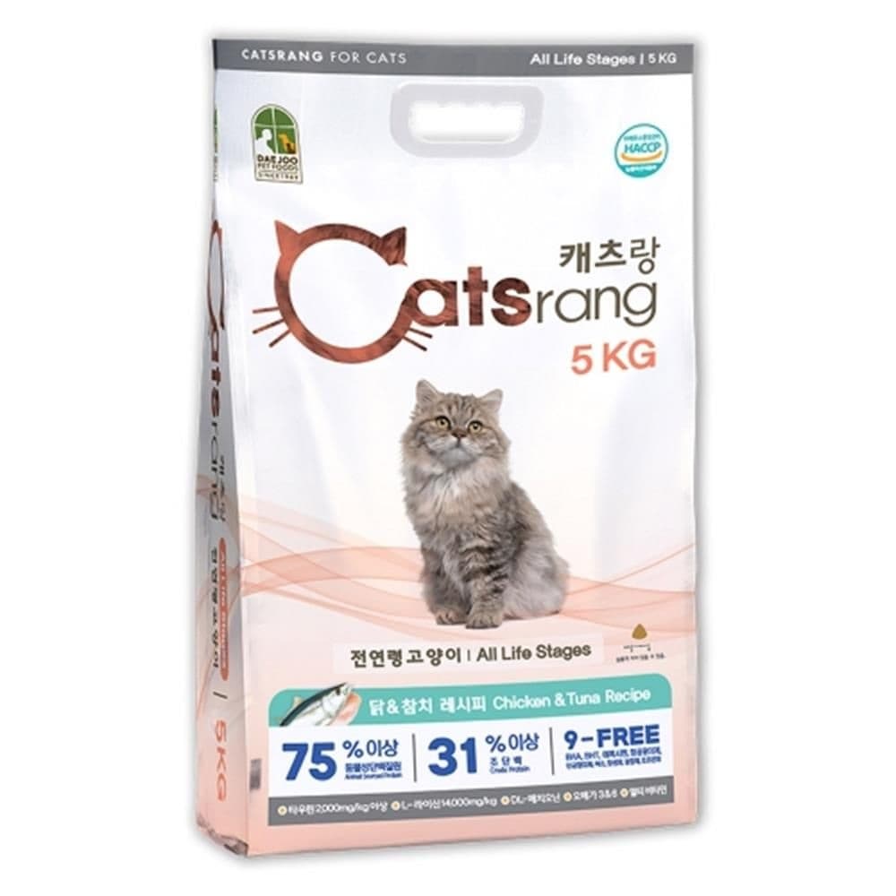 동물 단백질 75% 뉴캐츠랑 품질묘 고양이 사료 5kg 소분 결석 소화 체중 영양 식이 펫