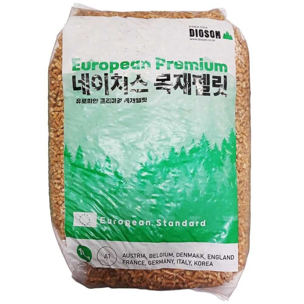 디오슨 네이처스 목재펠릿 10Kg 10개 1등급 우드 고양이 모래 화장실 난로 캠핑 연료 프리미엄 유로피언 이강산닷