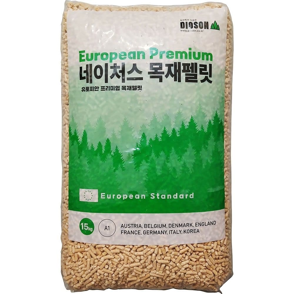 디오슨 네이처스 목재펠릿 15Kg 2개 1등급 우드 고양이 모래 화장실 난로 캠핑 연료 프리미엄 유로피언 이강산닷컴