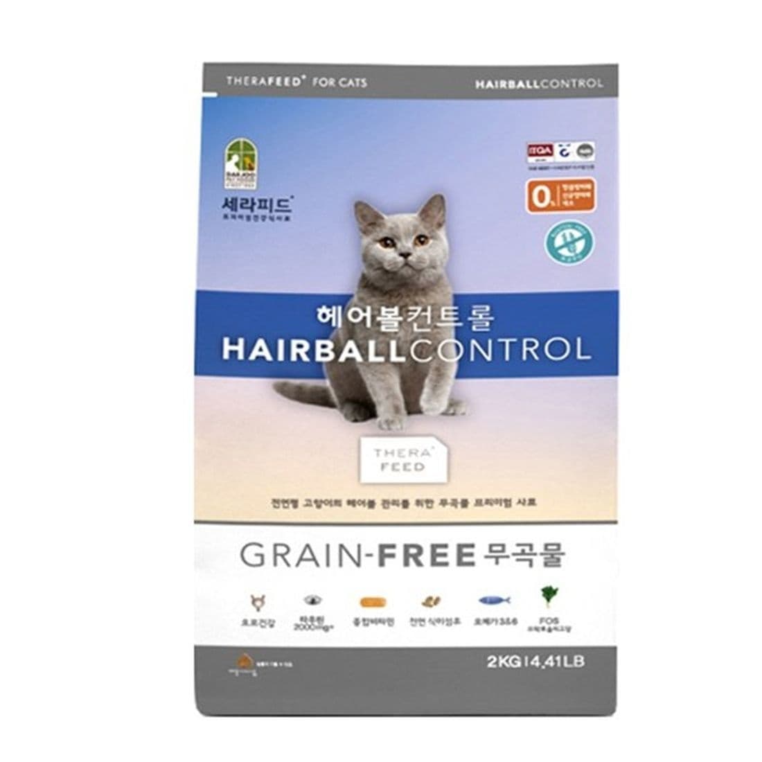 세라피드 (현대Hmall) 세라피드 전연령 그레인프리 고양이사료 헤어볼 2kg
