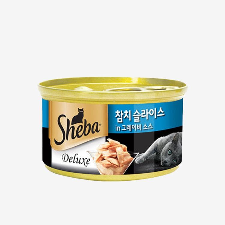 [1개/12개/24개] 쉬바 참치 슬라이스와 그레이비 소스 캔 (85g)