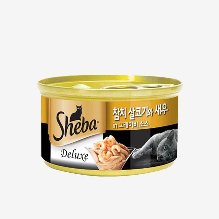 [1개/12개/24개] 쉬바 참치 살코기와 통새우와 그레이비 소스 캔 (85g)