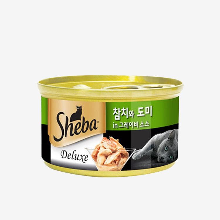 [1개/12개/24개] 쉬바 참치와 도미와 그레이비 소스 캔 (85g)